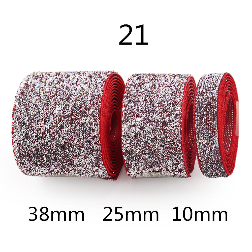 10/25/38mm Gradient Chenille Ribbon with Sparkle 3 Sizes Pack