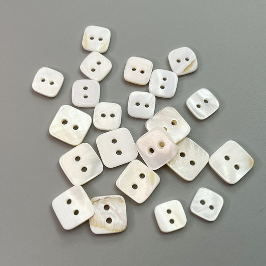 16/17/24L Square 2-Hole Natural Shell Shirt Buttons 50pcs