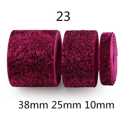 10/25/38mm Gradient Chenille Ribbon with Sparkle 3 Sizes Pack