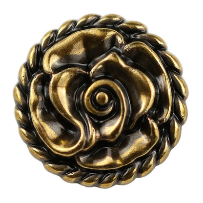 10/18/25mm Vintage Gold Rose Metal Shank Buttons for Cardigans 20pcs