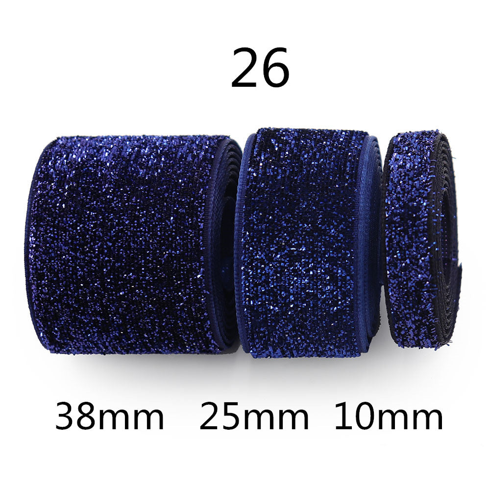 10/25/38mm Gradient Chenille Ribbon with Sparkle 3 Sizes Pack