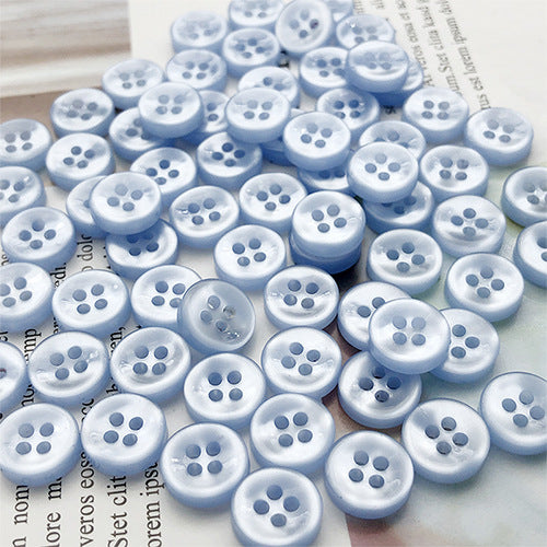 11.5mm Blue Round Four-Hole Shirt Buttons for Men and Women 100pcs