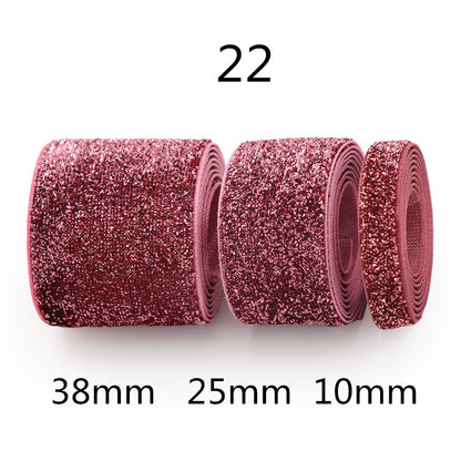 10/25/38mm Gradient Chenille Ribbon with Sparkle 3 Sizes Pack