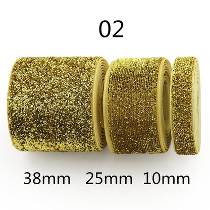 10/25/38mm Gradient Chenille Ribbon with Sparkle 3 Sizes Pack