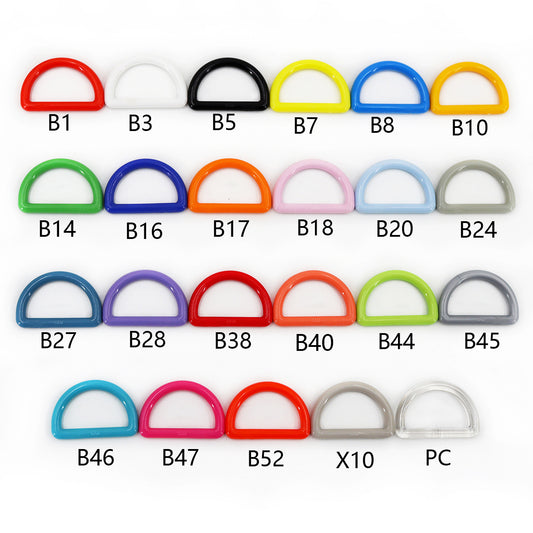 Fivela D-Ring Plástica de 1 Polegada para Sacos Mochilas 115 Pacote (23 Cores)