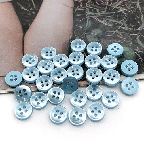 11.5mm Blue Round Four-Hole Shirt Buttons for Men and Women 100pcs