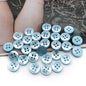 11.5mm Blue Round Four-Hole Shirt Buttons for Men and Women 100pcs