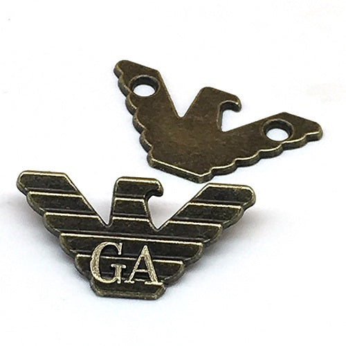 16x30mm Gunmetal Bronze Eagle Metal Pant Tag 10pcs