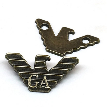 16x30mm Gunmetal Bronze Eagle Metal Pant Tag 10stk