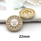 22mm Metalen Parel Rhinestone Ronde Decoratieve Knopen voor Jassen 12st.