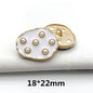 22mm Metalen Parel Rhinestone Ronde Decoratieve Knopen voor Jassen 12st.