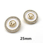 25mm Metal Pearl Rhinestone Round Shank Buttons for Sweaters 12PCS