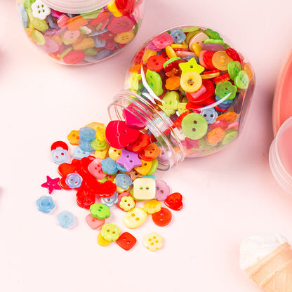 400pcs Candy Colored DIY Craft Buttons Bottle Pack