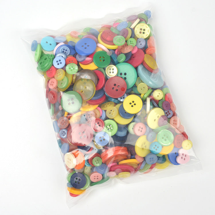 400-600 Piece Colorful Resin DIY Craft Button Set