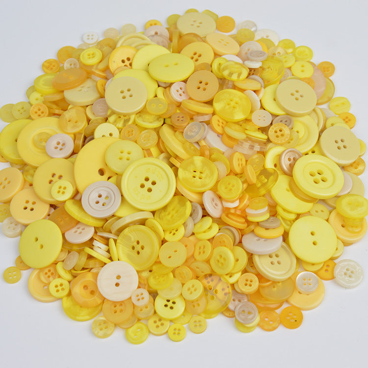 400-600 Piece Colorful Resin DIY Craft Button Set