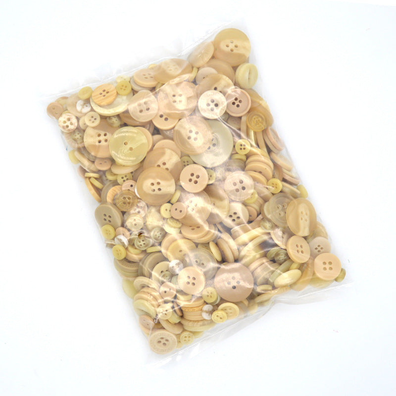 400-600 Piece Colorful Resin DIY Craft Button Set