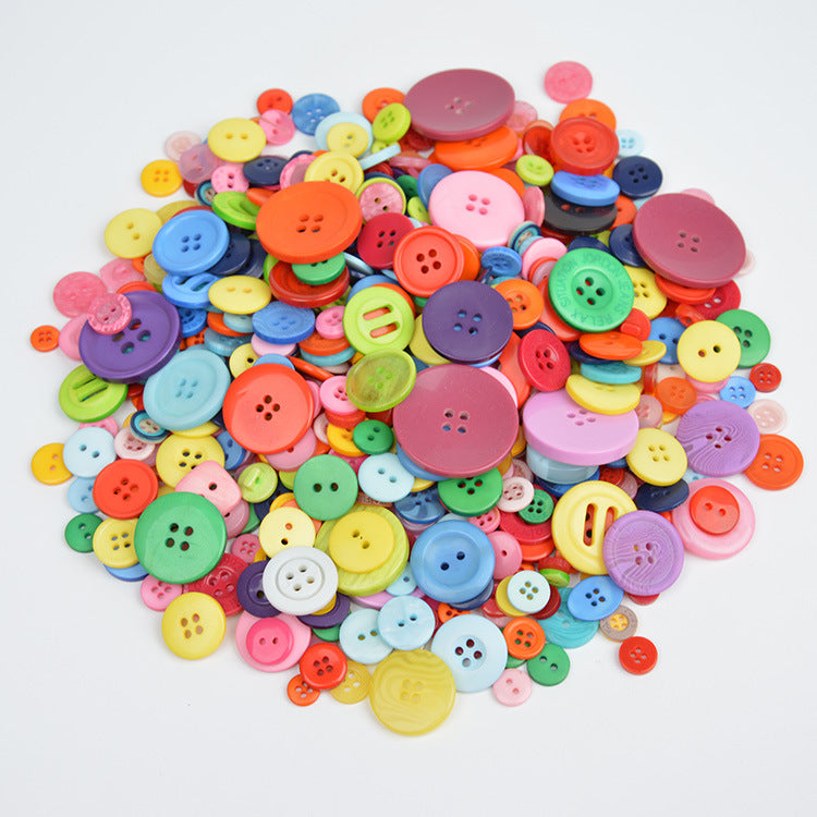 400-600 Piece Colorful Resin DIY Craft Button Set