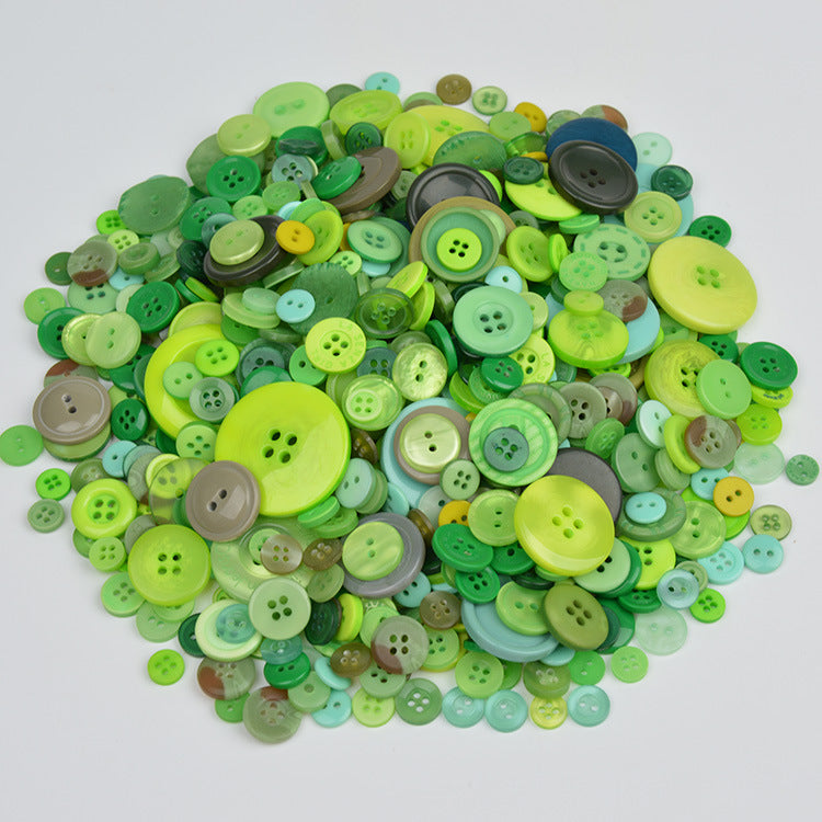 400-600 Piece Colorful Resin DIY Craft Button Set