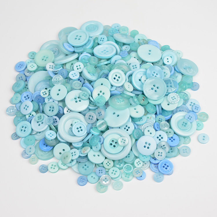 400-600 Piece Colorful Resin DIY Craft Button Set