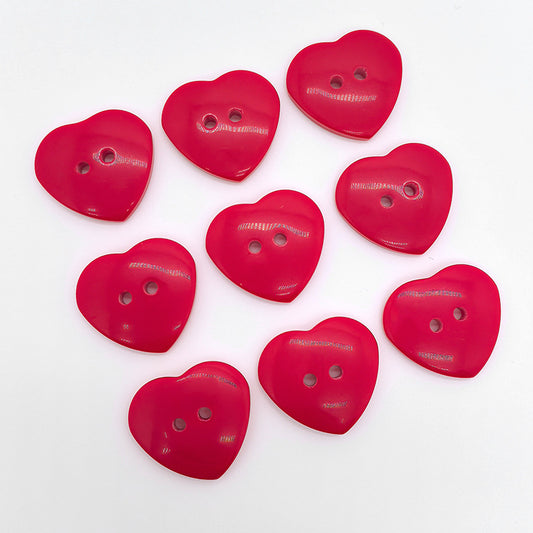 36L Red Heart Two-Hole Buttons for Children's DIY Crafts 50pcs - Lots of Buttons