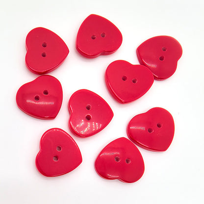 36L Red Heart Two-Hole Buttons for Children's DIY Crafts 50pcs