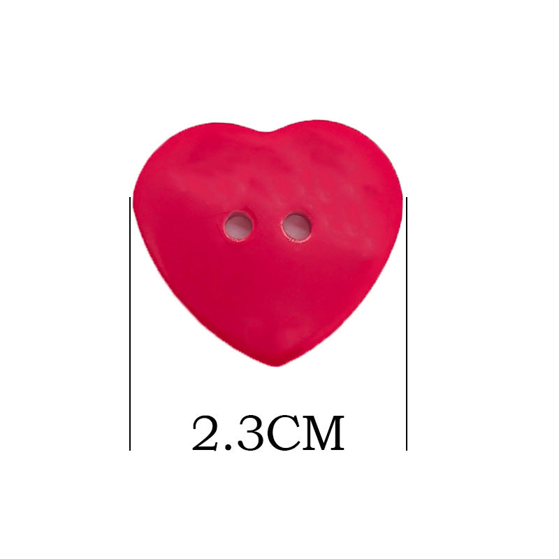 36L Red Heart Two-Hole Buttons for Children's DIY Crafts 50pcs