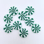 40L 1 INCH Green White Windmill Resin Buttons 50pcs