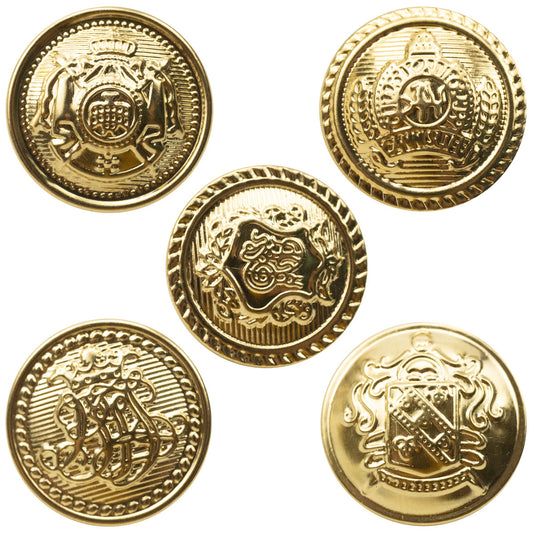 Golden Metal Shank Buttons for JK Uniforms 10pcs