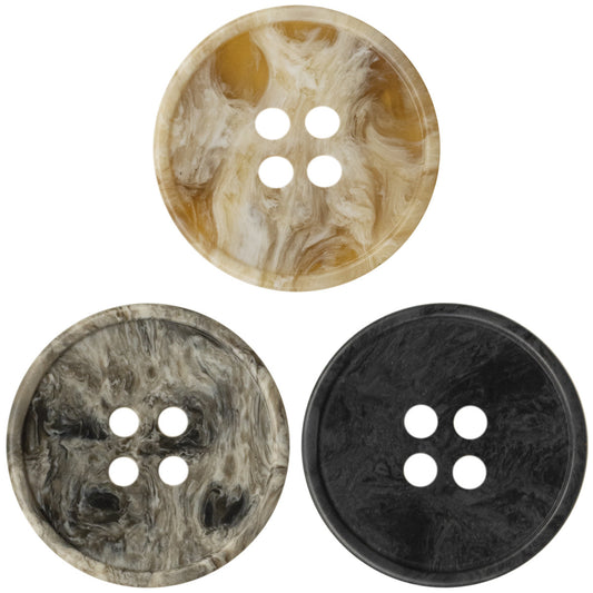 Boutons en résine vintage texture marbre imitation, pack de 20