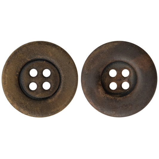 Antiqued Burnt Yellowish Real Horn Buttons 10 Pack