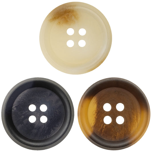 Tortoiseshell-Toned Double-Sided Resin Flat Buttons 20 Pack