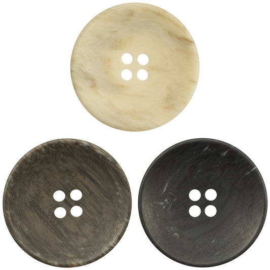 Boutons en résine mat à 4 trous en forme de bol imitation bois, paquet de 20