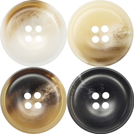 Round Resin Buttons Imitating Horn 20pcs