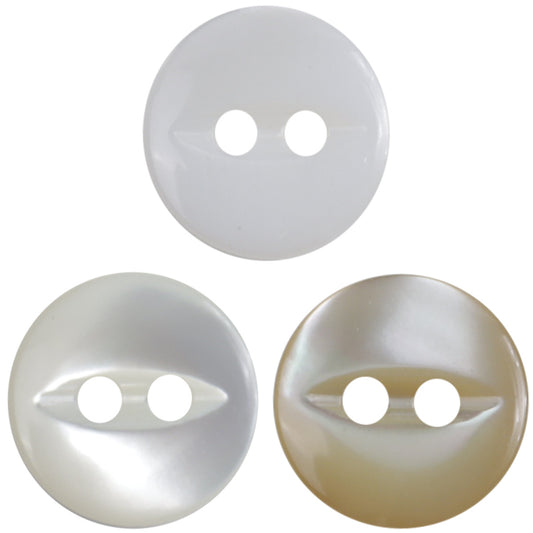 11.5mm Two-Hole Natural Fish-Eye Shell Buttons 10pcs