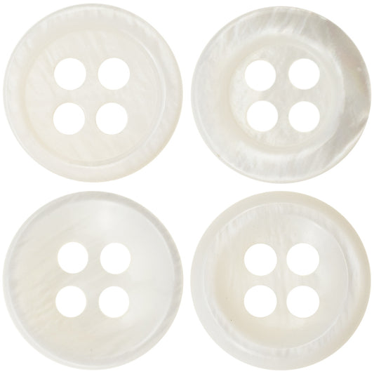 11.5mm Thick White Shell Buttons for Hepburn Elegant Dresses 24 Pack