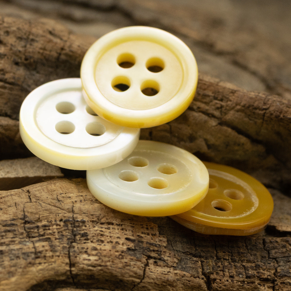 11.5MM Light Yellow Natural Shell Buttons for Silk Shirts 10pcs