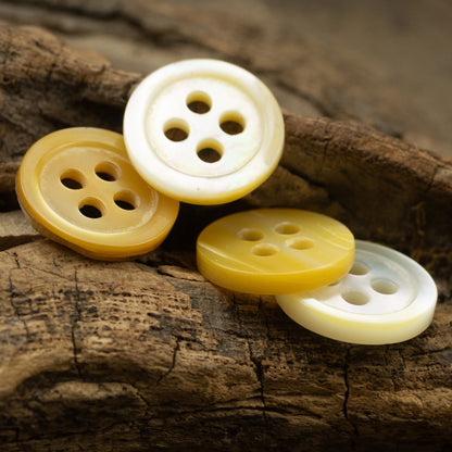 11.5MM Light Yellow Natural Shell Buttons for Silk Shirts 10pcs