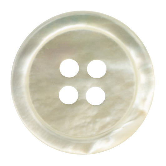 Boutons en coquillage véritable naturel blanc cassé de 23 mm pour chemises en soie sur mesure, 2 pièces