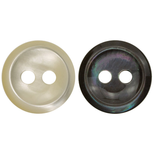 11.5mm Multicolored Black Mother-of-Pearl Two-Hole Shell Buttons 12pcs