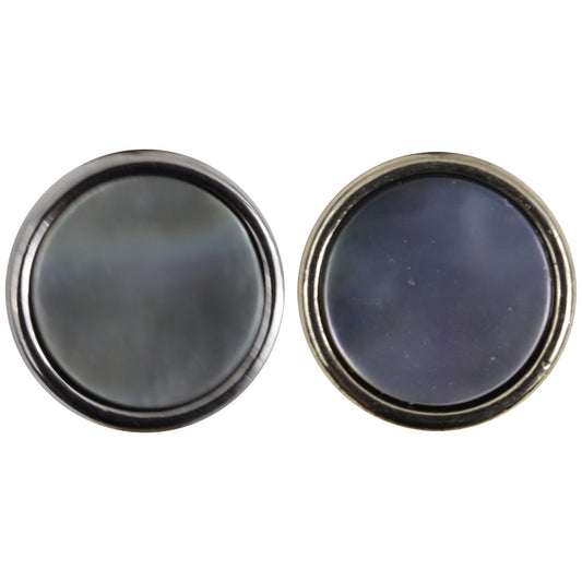 Boutons en métal or argent de 11,5 mm avec incrustation en coquille naturelle noire, 10 pièces