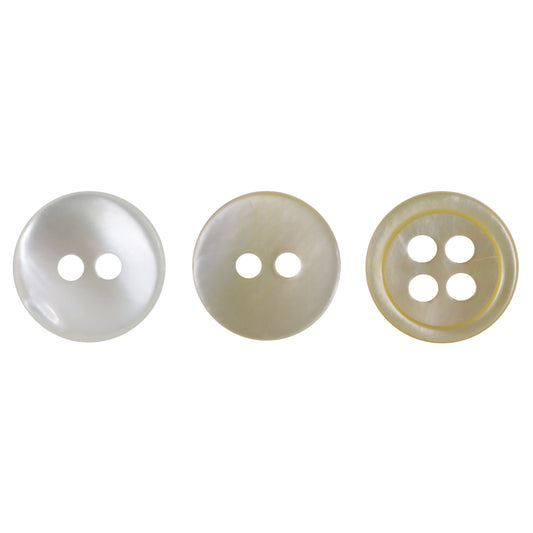 11mm Off-White Real Shell Buttons for DIY Jewelry Bracelets 30 Pack