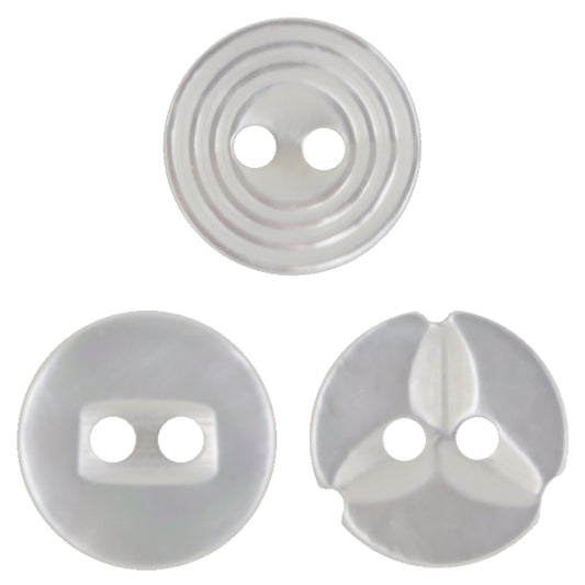 Boutons en coquillage en forme de feuille d'érable blanche naturelle en spirale à deux trous 10PCS