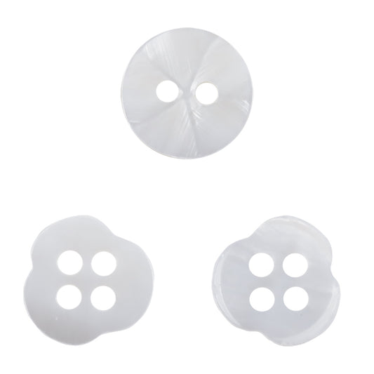 11.5mm Irregular Flower-Shaped White Shell Buttons for Shirts 10pcs