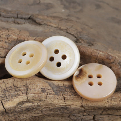 Genuine Irregular Light Beige Shell Buttons 10stk