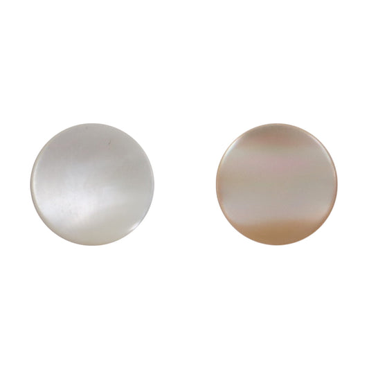 11.5mm Beige Shell Buttons with Metal Shanks for Silk Shirts 10pcs