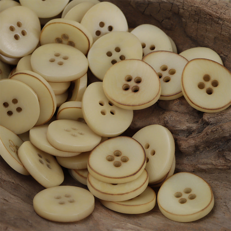 Botões de Corozo Naturais em Forma de Tigela Irregular Beje Queimado, 10pcs