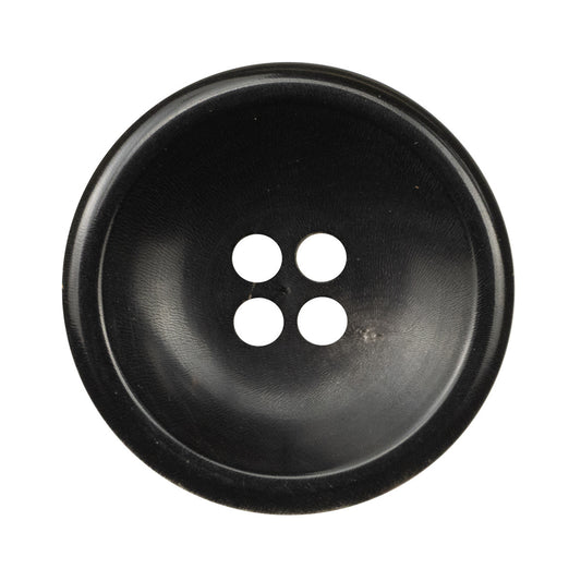 30MM Large Black Bowl-Shaped Buffalo Horn Coat Buttons 10pcs