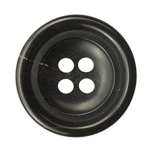 Boutons en véritable corne noire à quatre trous de 20 mm pour costumes, vestes 10 pièces