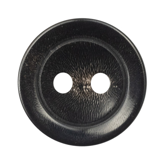 Natural Black Horn Bowl-Shaped 2 Hole Buttons 10pcs