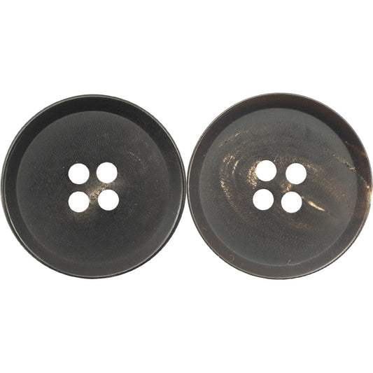 15-25mm Matte Vintage Coffee Black Natural Horn Buttons 6pcs